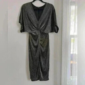 Lovely Day Metallic twist-front gown dress